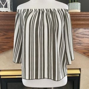 Ambiance Striped Off the Shoulder‎ Top Sz. S